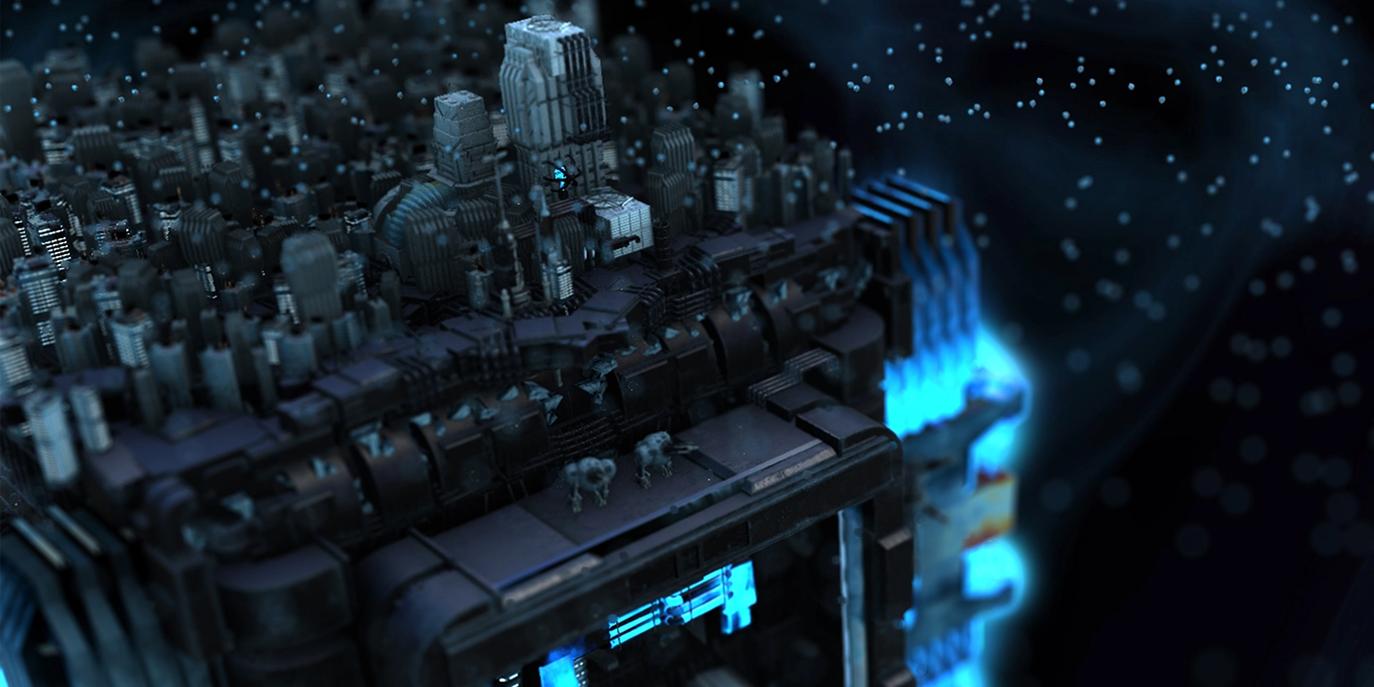 space ship with city on top by Eilert Behrends