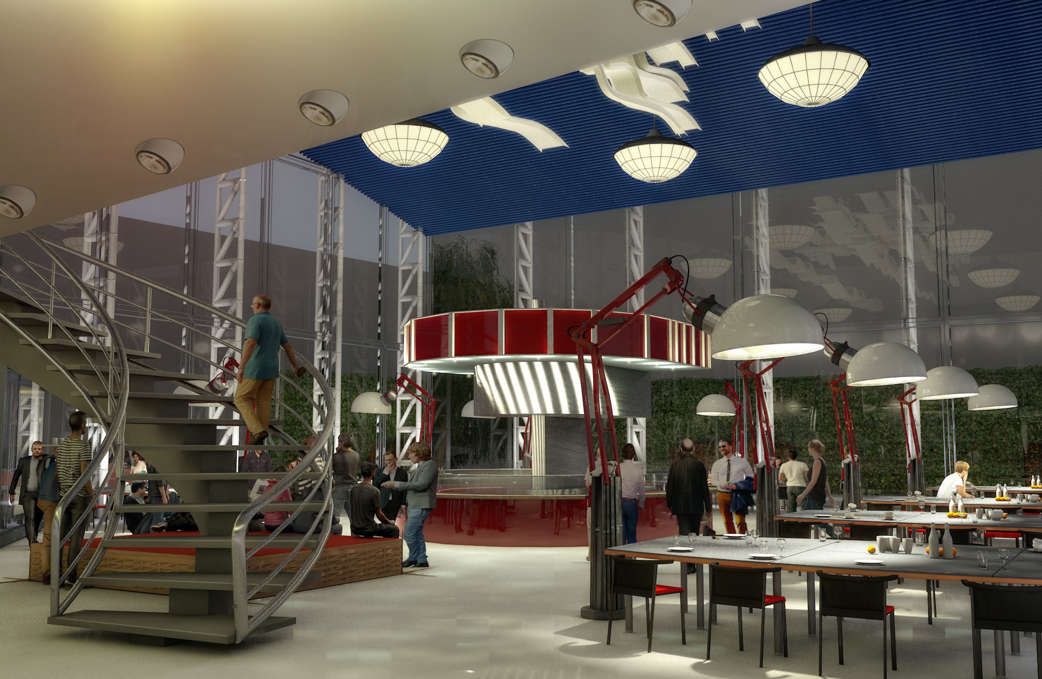 Planung:   Betriebskantine als Markthalle